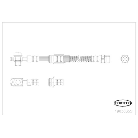 Corteco Brake Hose, 19036355 19036355